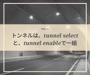 トンネルは、tunnel selectと、tunnel enableで一組
